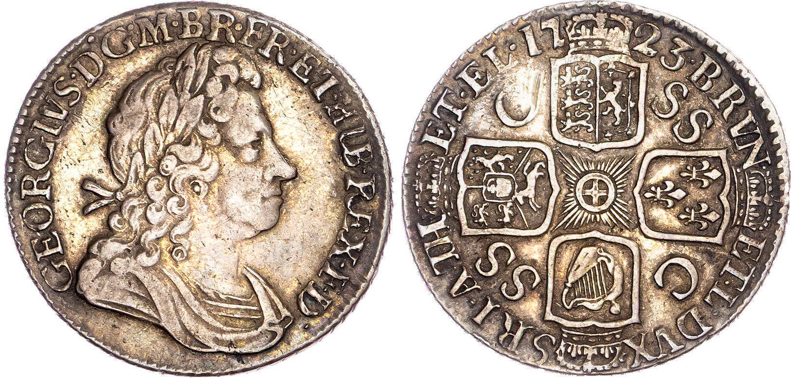 George I (1714-1727), AR Shilling, 1723, South Sea Company.