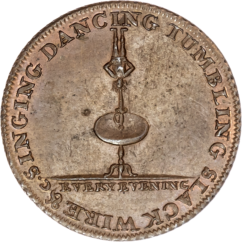 London - Strand, Philip Asley at the Lyceum (circus owner) advertising Halfpenny (1795)