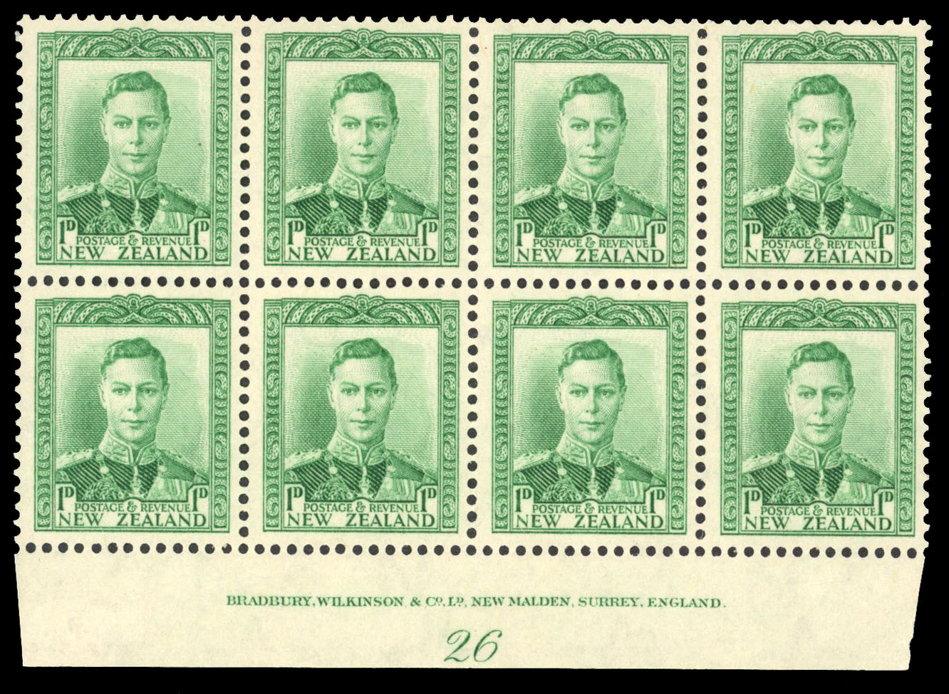 NZ SG 606 Plate 26 block mint