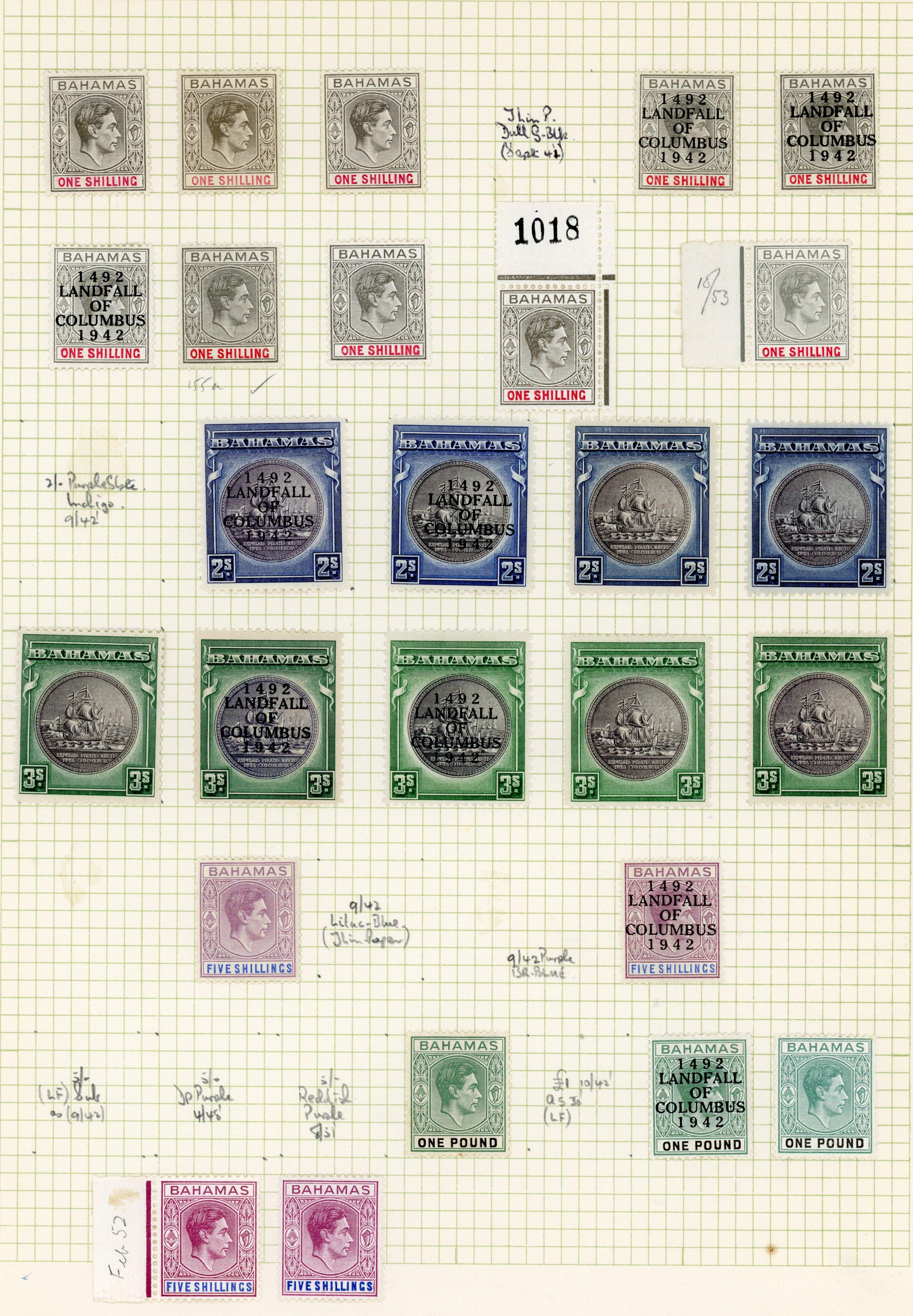 Bahamas KG VI collection mint