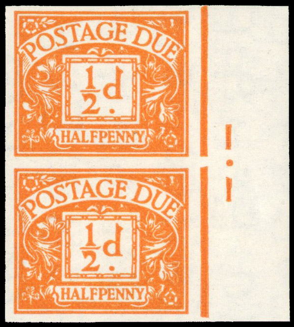 Great Britain SG D46var BPMA Imprimatur vertical pair 