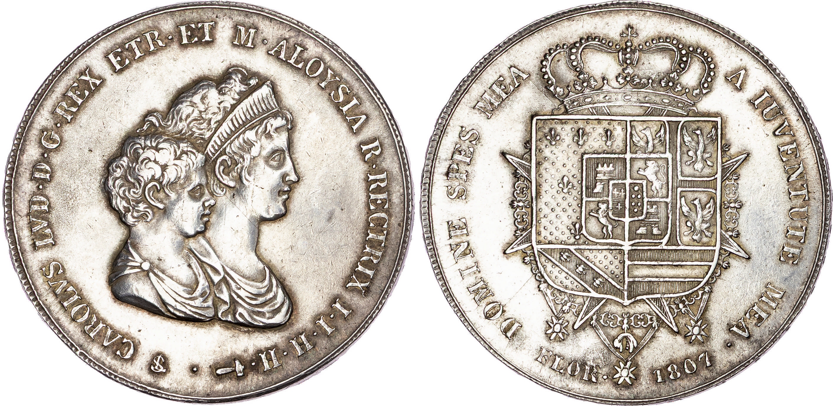 Italy, Tuscany, Carlo Ludovico and Maria Louisa (1803-1807), silver Francescone da 10 Paoli