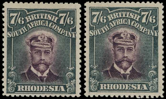 1913-7 7/6d Head Die II, perf 15. Two part...
