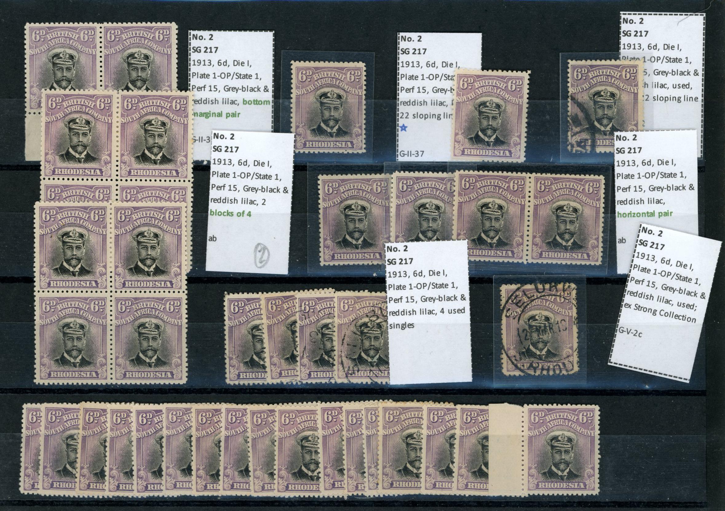 1913-7 6d Head Die I, perf 15. Range...