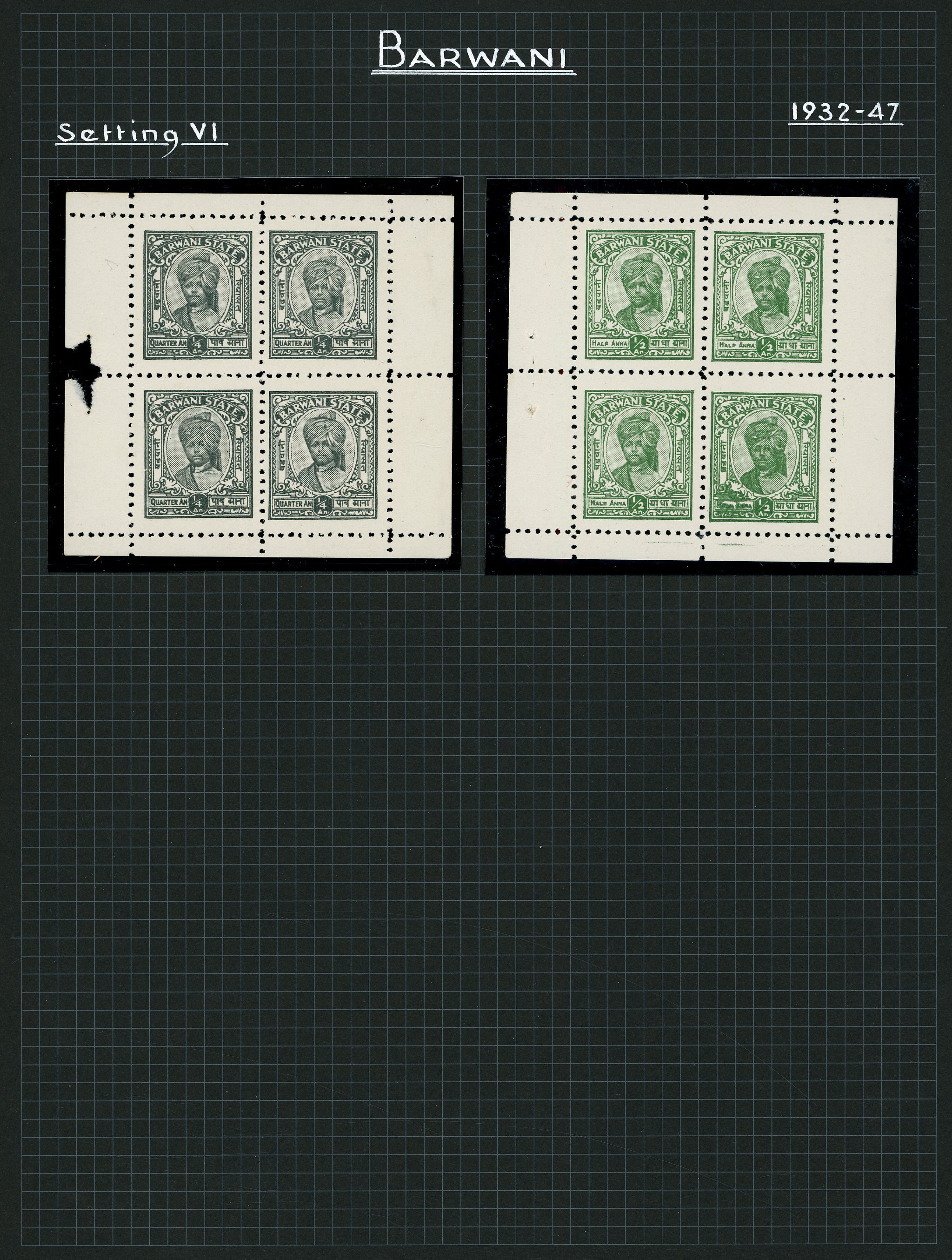 Barwani booklet panes collection mint