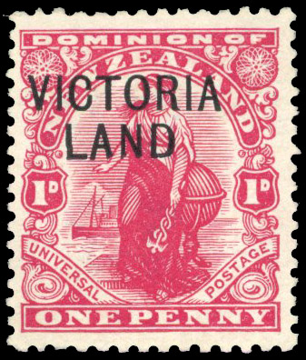 New Zealand Antarctic Expeditions 1911-13 1d variety No stop