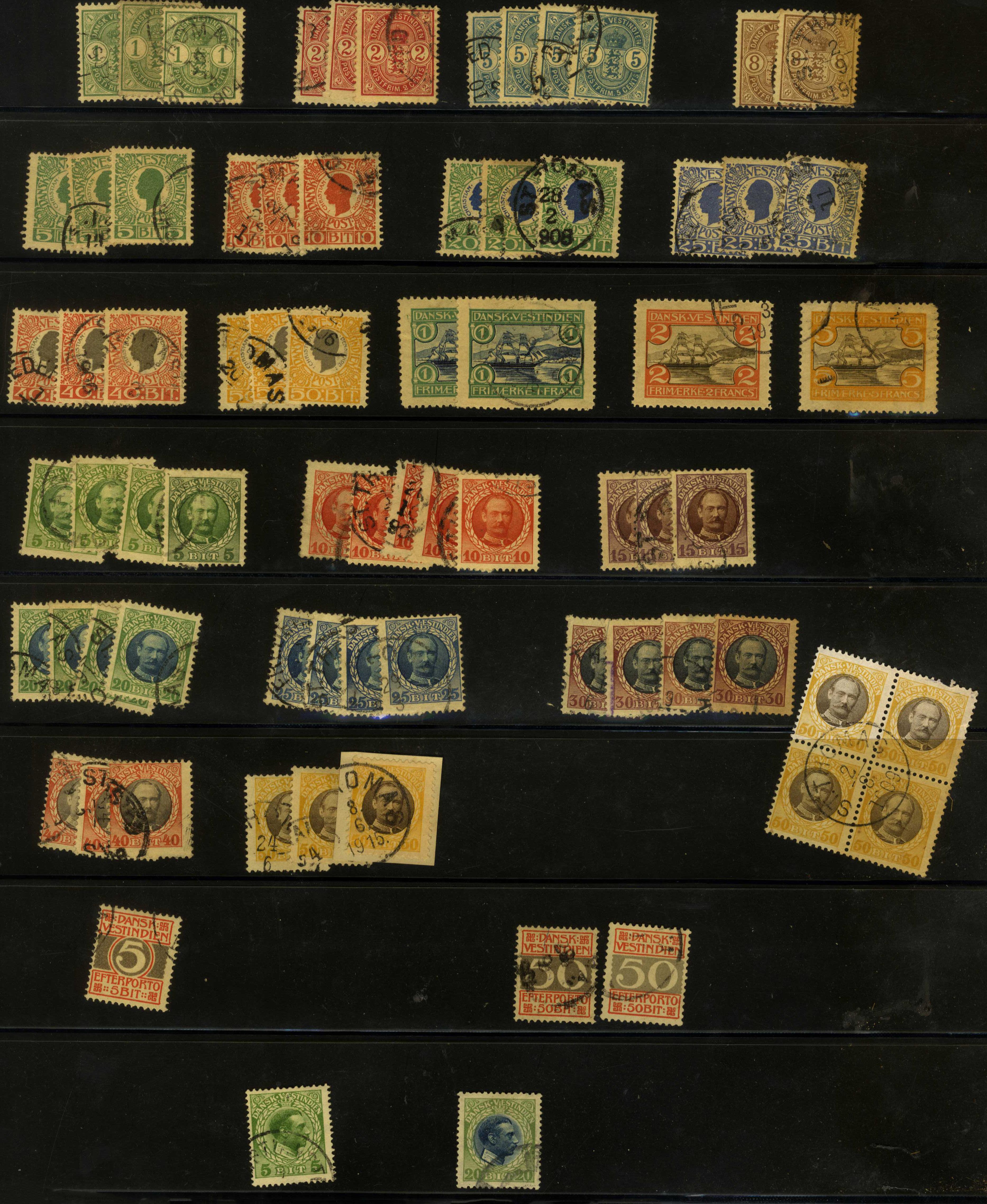 Danish West Indies collection on stock pages mint and used