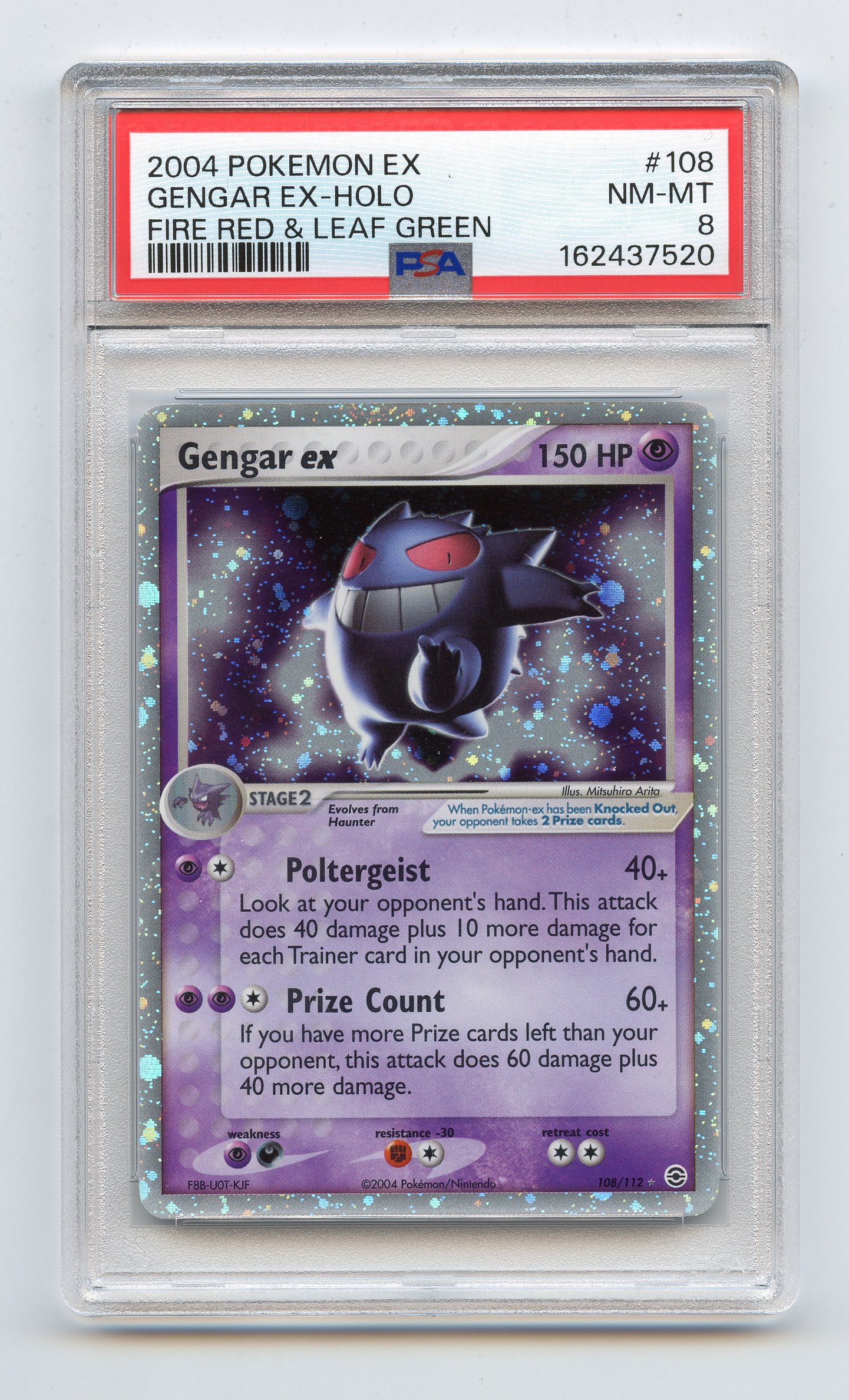 PSA 8 Gengar ex #108 Holo Fire Red & Leaf Green