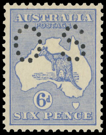 Australia 1915 official 6d ultramarine