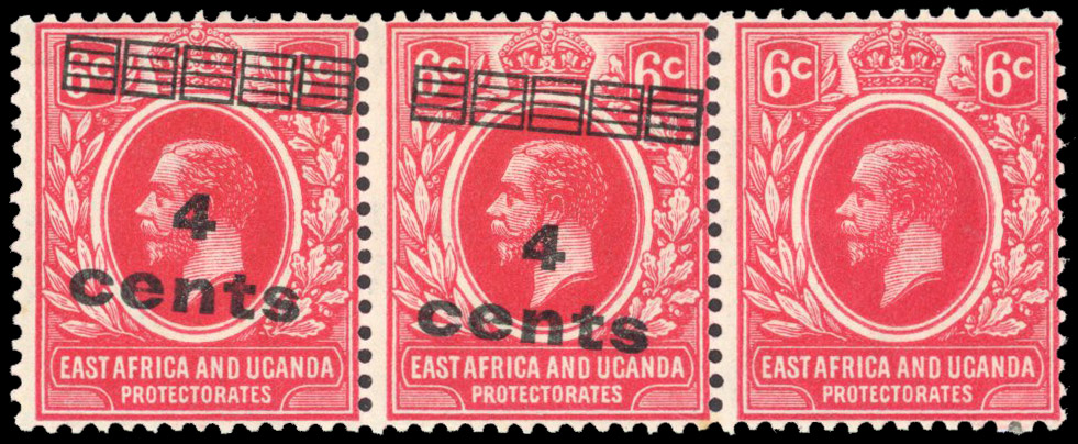 KUT 1919 4c on 5c surcharge omitted