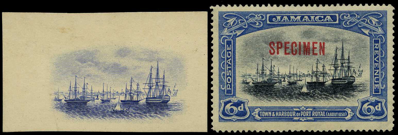 1921-29 6d 'Port Royal' plate proof of...