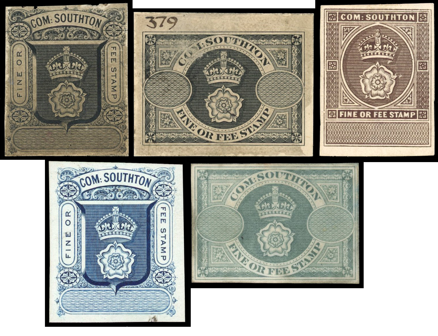 GB City of Southampton 1880 Count Court Fees proof group