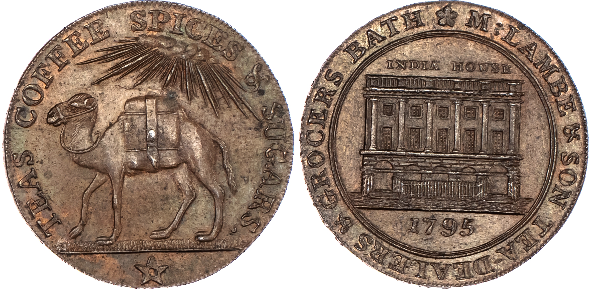 Bath, Mary Lambe & Son Halfpenny 1795, View...