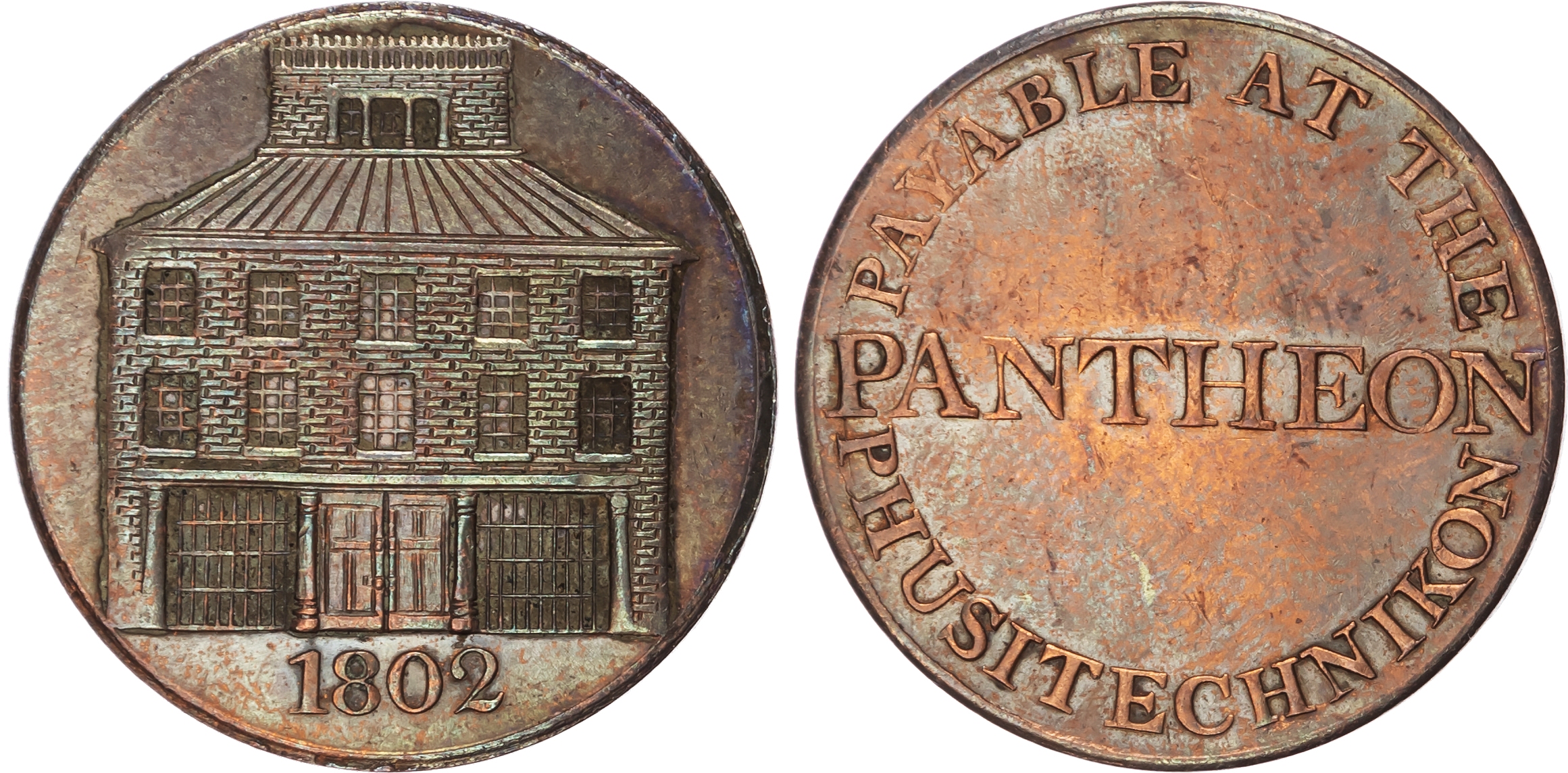18th Century Tokens, Co DUBLIN, Dublin , William Binns, Halfpenny, 1802, 29mm/9.42gm. (DH 350); Royal Dublin S…