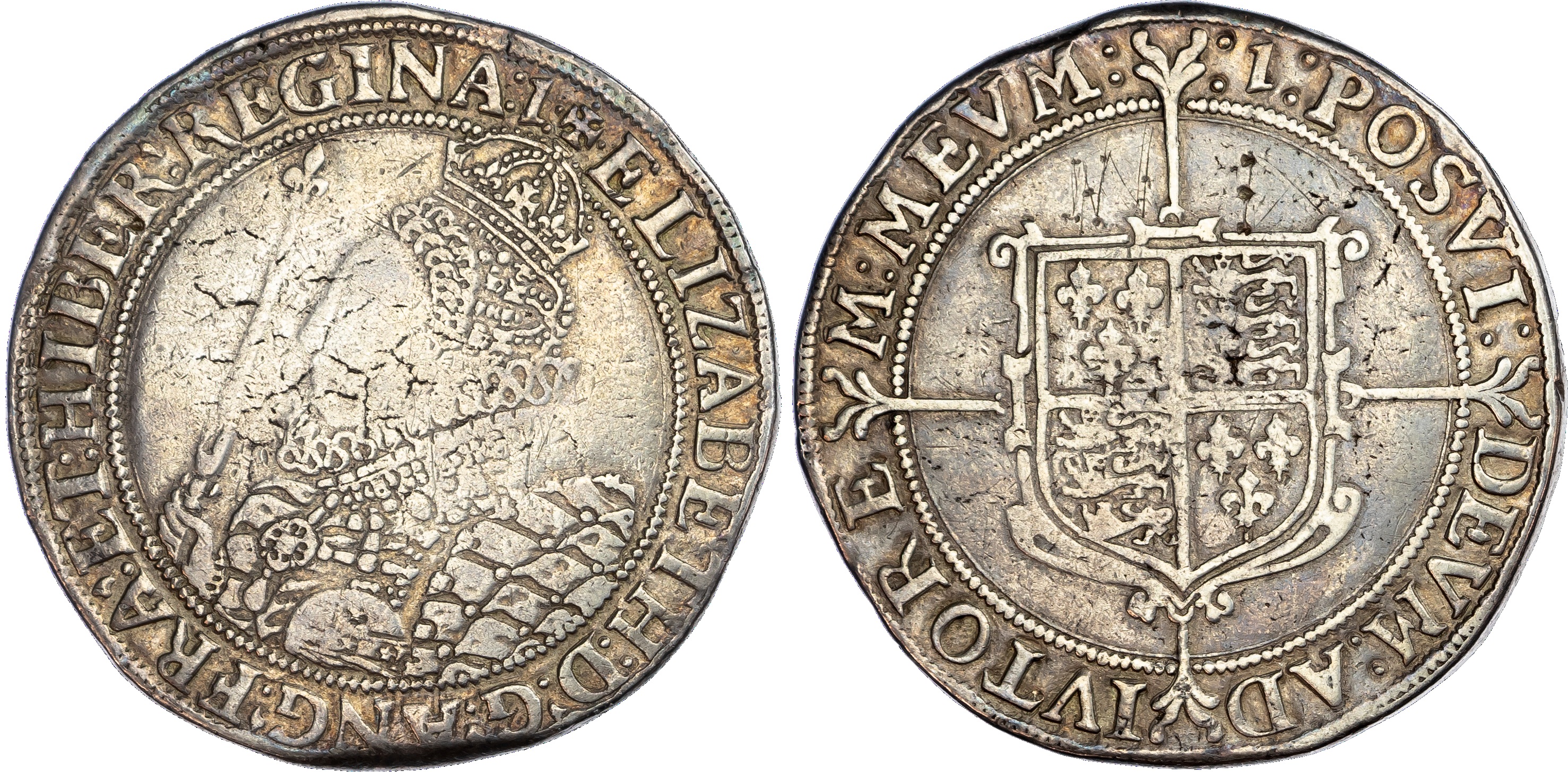Elizabeth I (1558‑1603), Crown, seventh issue, mintmark: 1 (1601).
