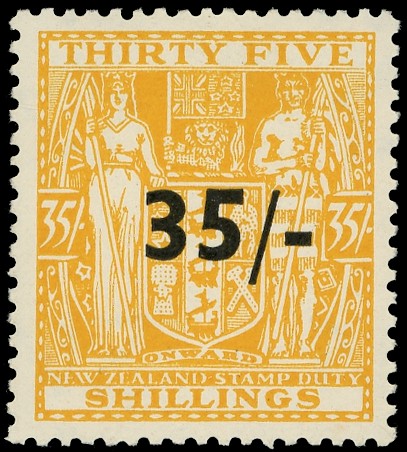 Postal Fiscals. 1939 35/- on 35/- fresh large part o.g., very lightly hinged. SG...