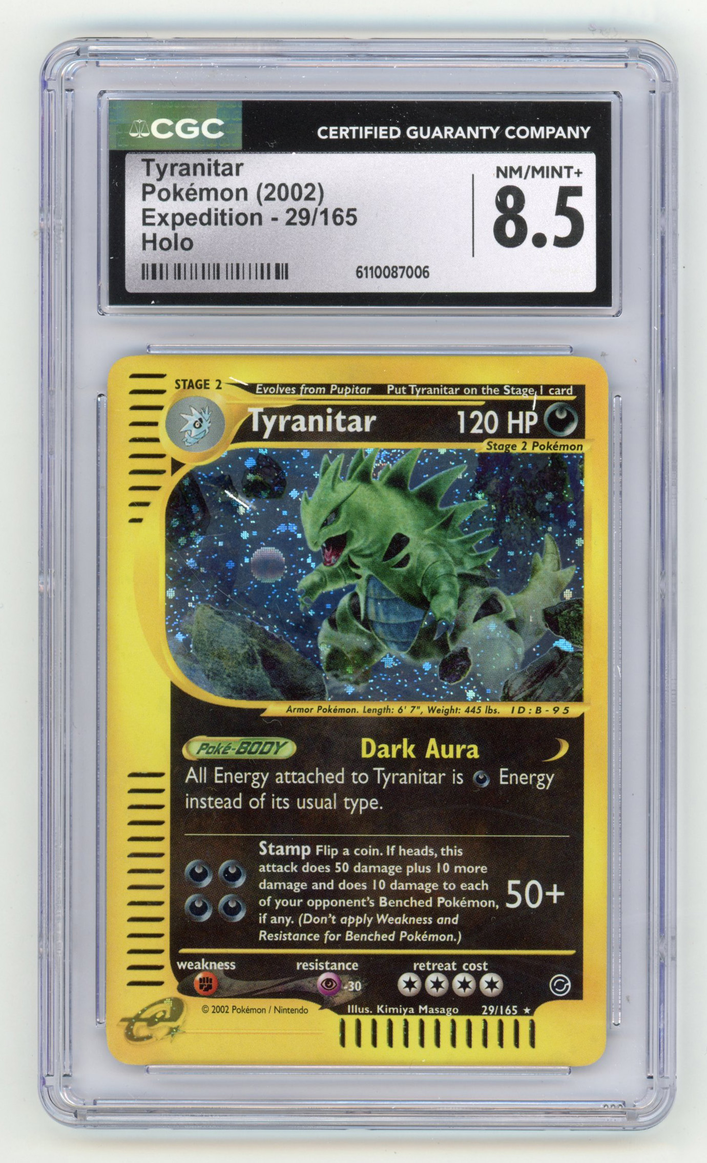 CGC 8.5 Tyranitar #29 Holo - Expedition