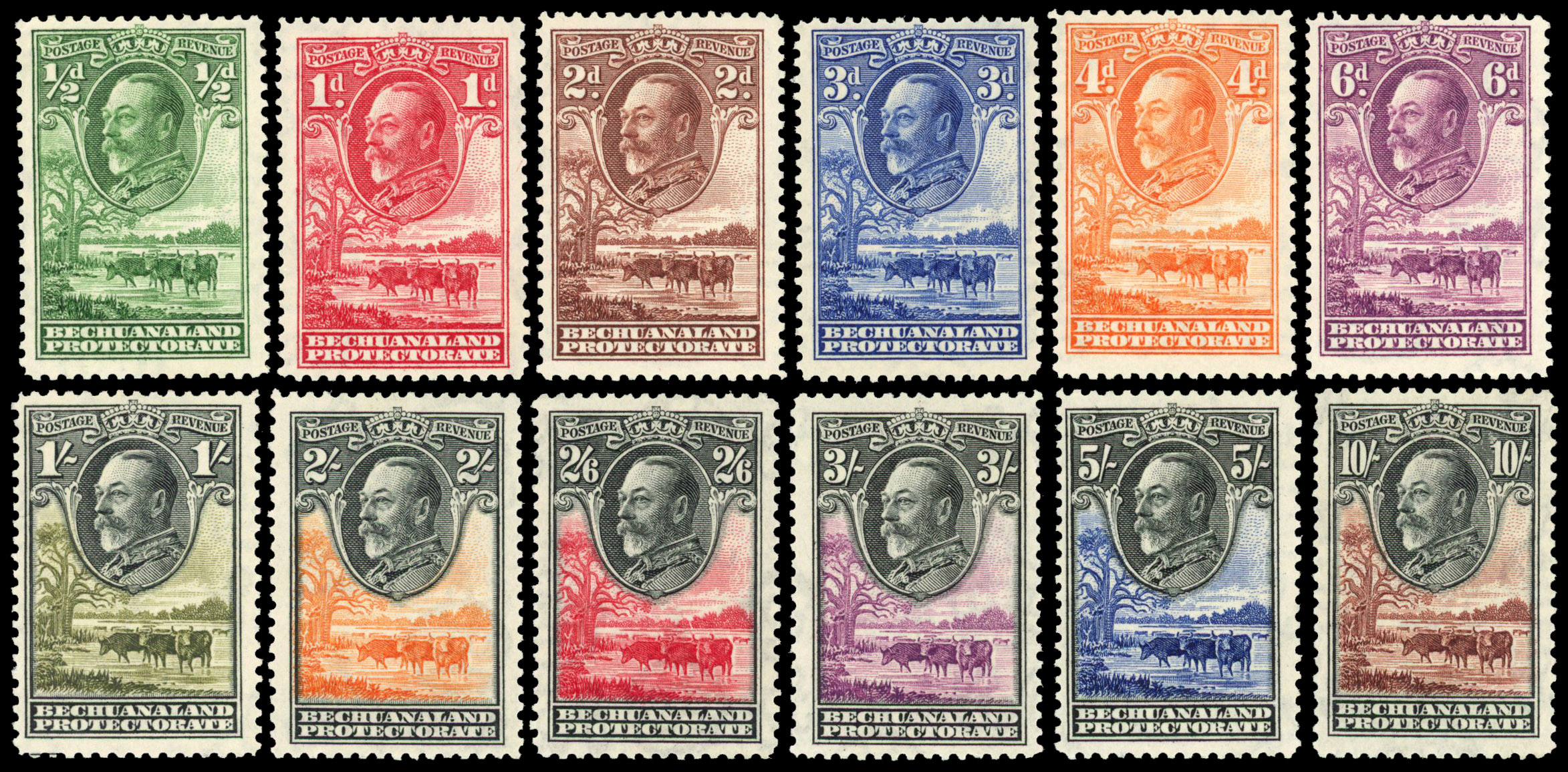 Bechuanaland 1932 set of 12 to 10s