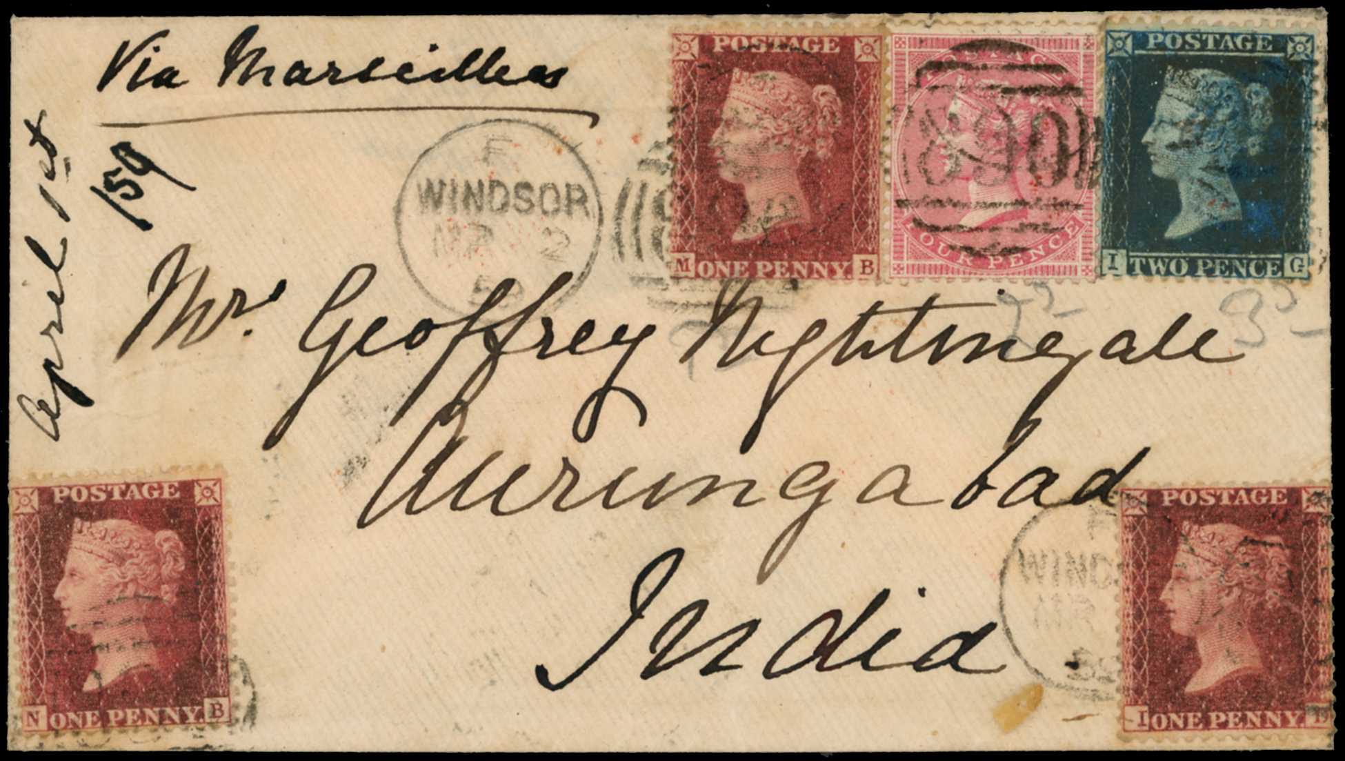 POSTAL HISTORY: 1859 attractive cover to...