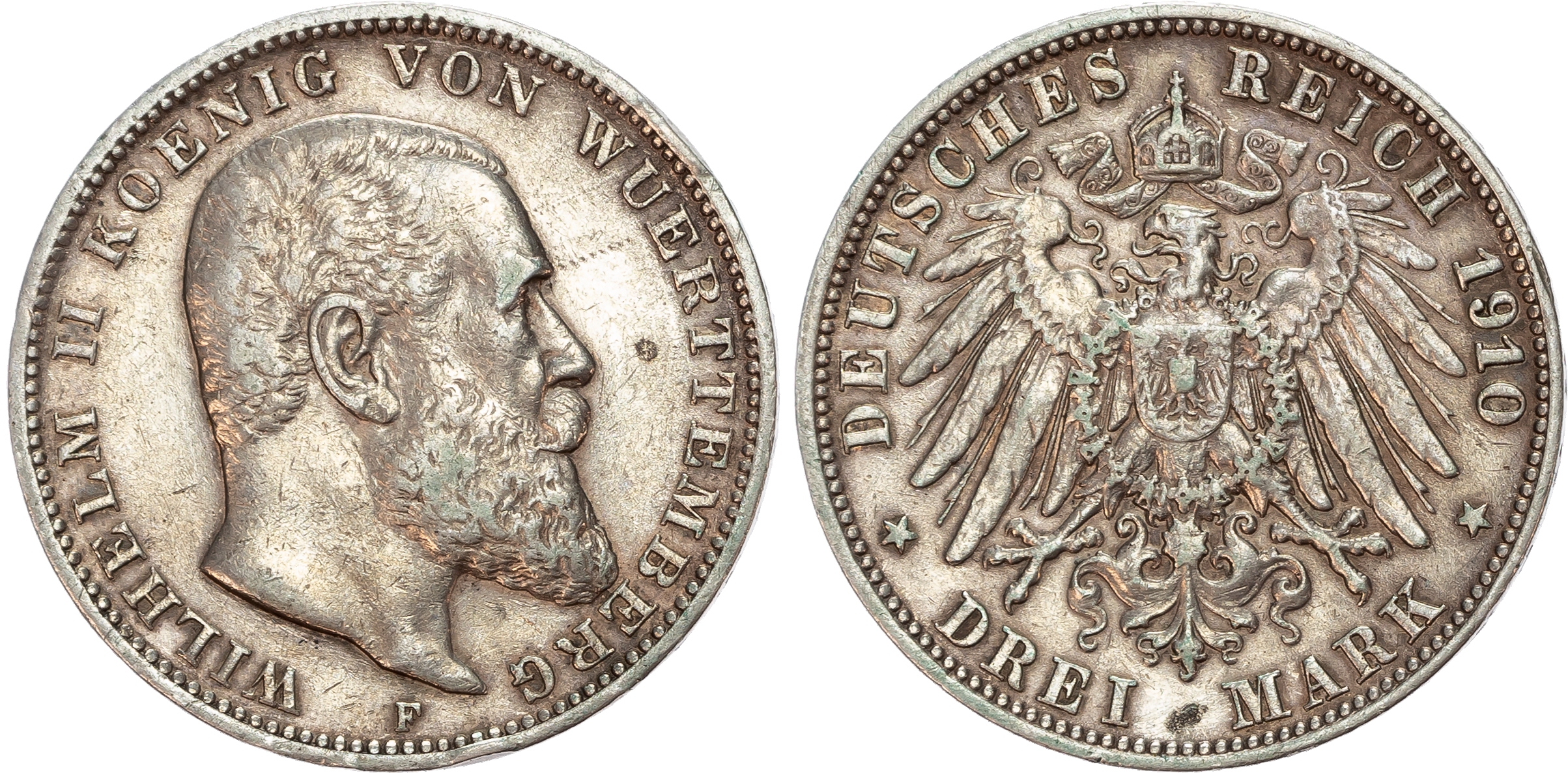Germany, Württemberg, Wilhelm II (1891-1918), silver 3 Marks (7).