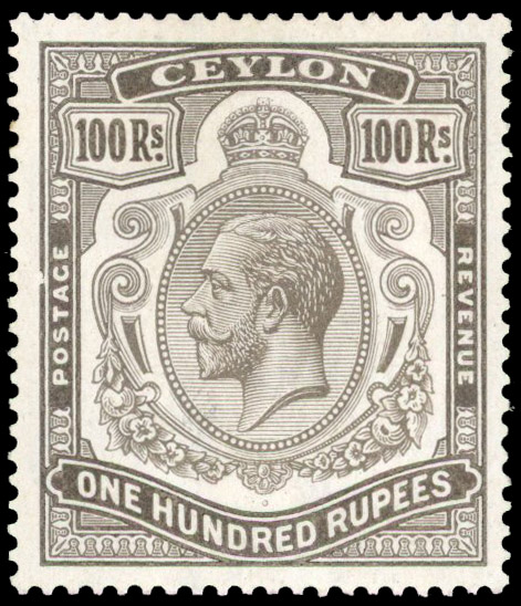 Ceylon 1921-32 100r brownish grey