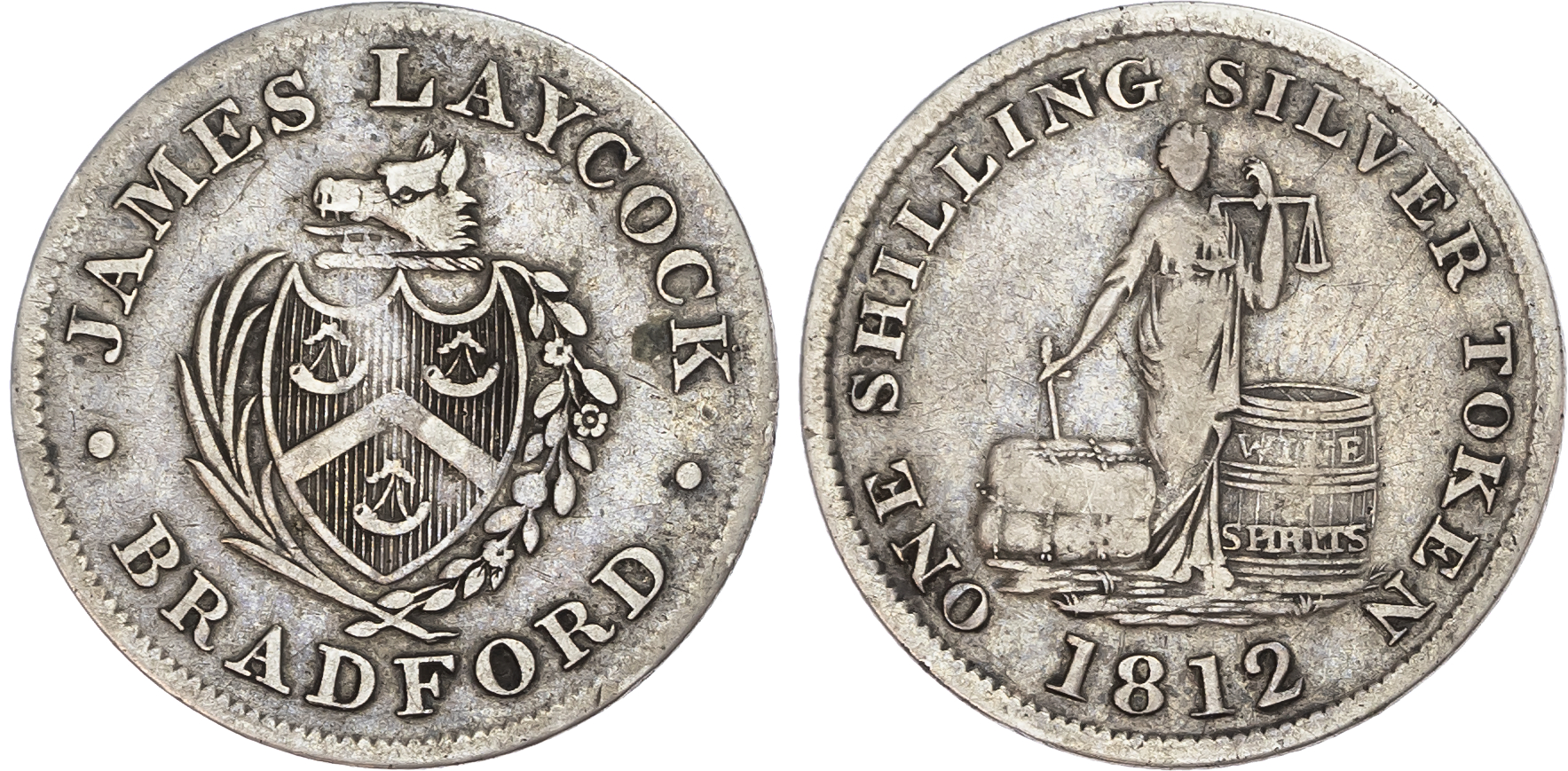 Yorkshire, Bradford. James Laycock, silver shillings, 1812 (2). 