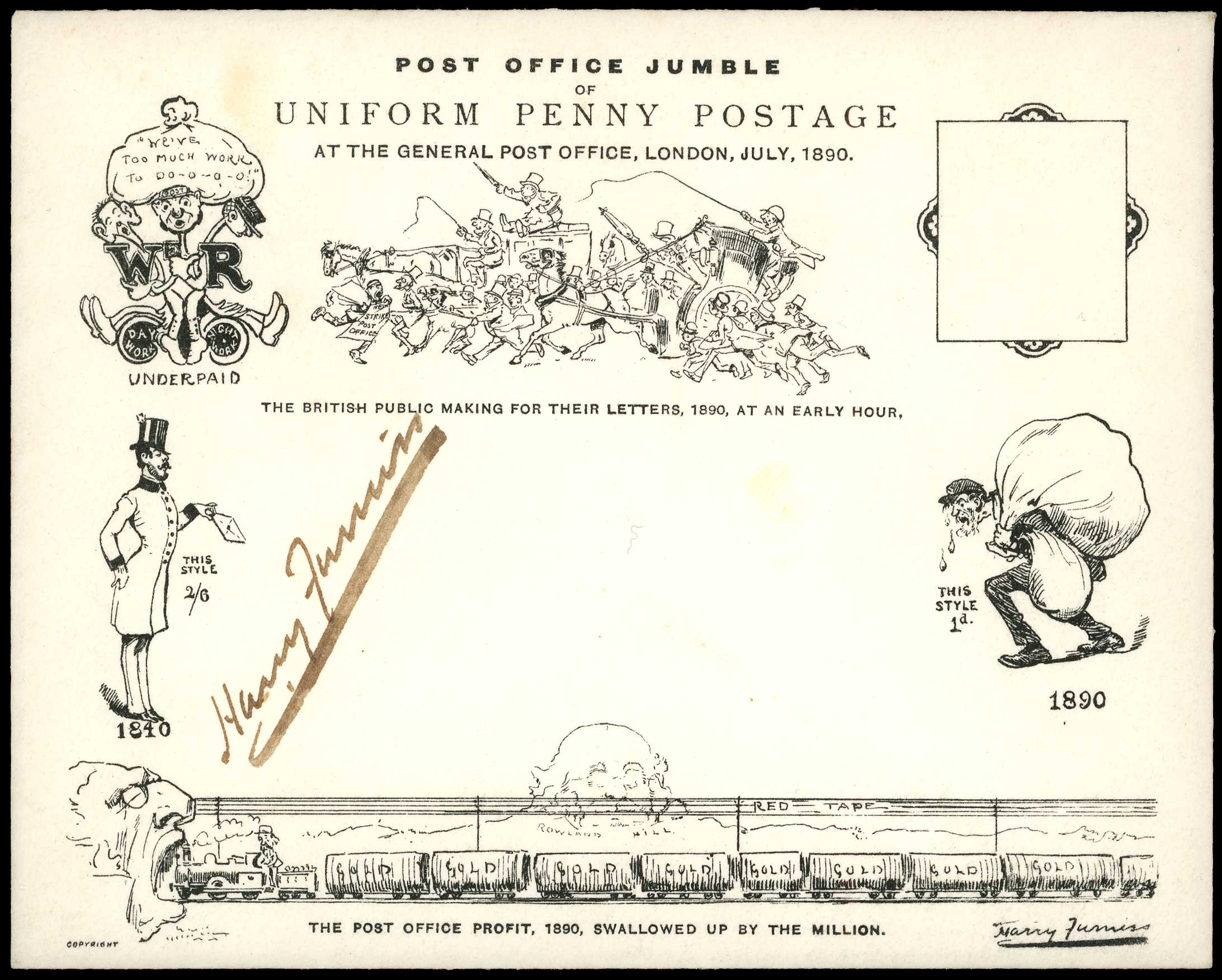 1890 Jubilee envelope. The Furniss caricature...