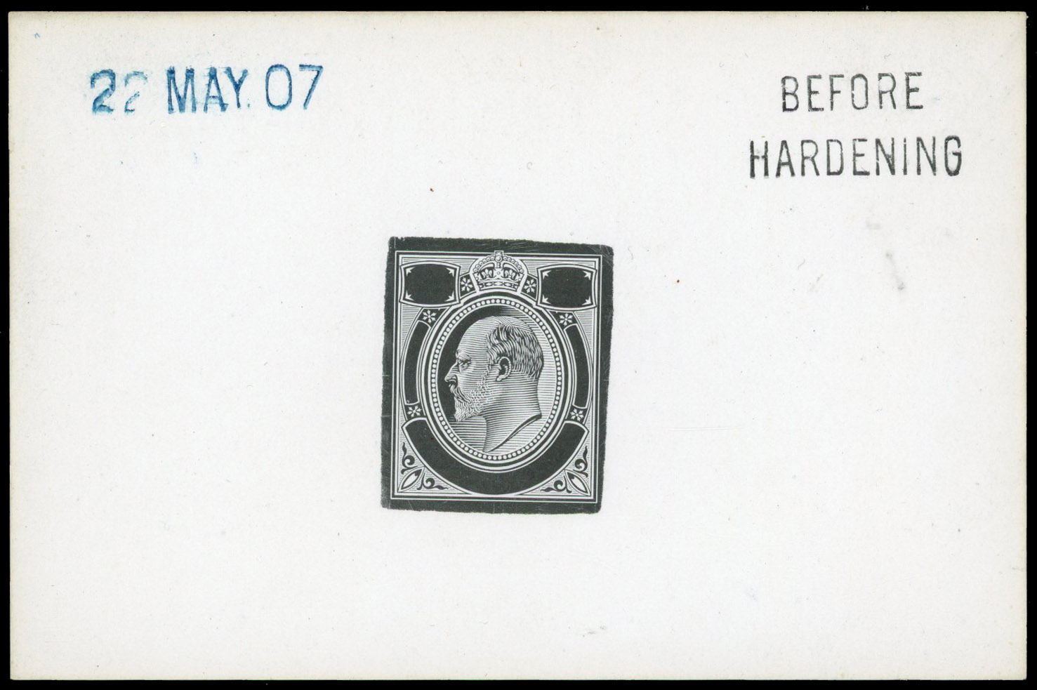 British Commonwealth 1907 KEVII die proof for the small Nyasaland keyplate