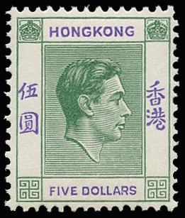 1938-52 $5 green and violet on ordinary paper...