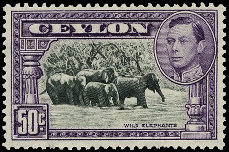 1938 50c black and mauve perf 13 x 13½ large part o.g., very lightly hinged with good gum, a couple of nibbled perfs but...