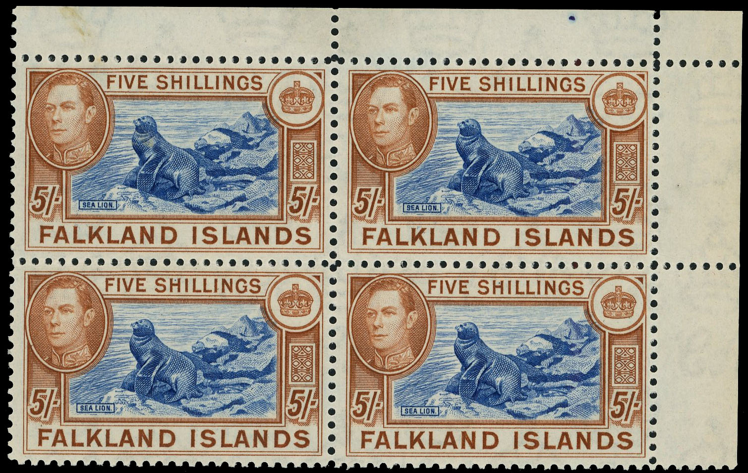 Falkland Is SG 161d block mint