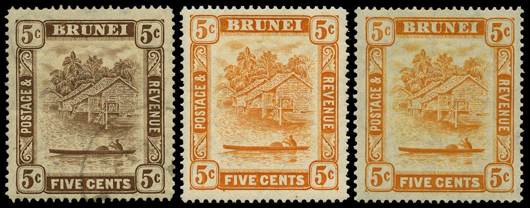 1933-50 trio of R1/8 '5c' retouches. 1933...