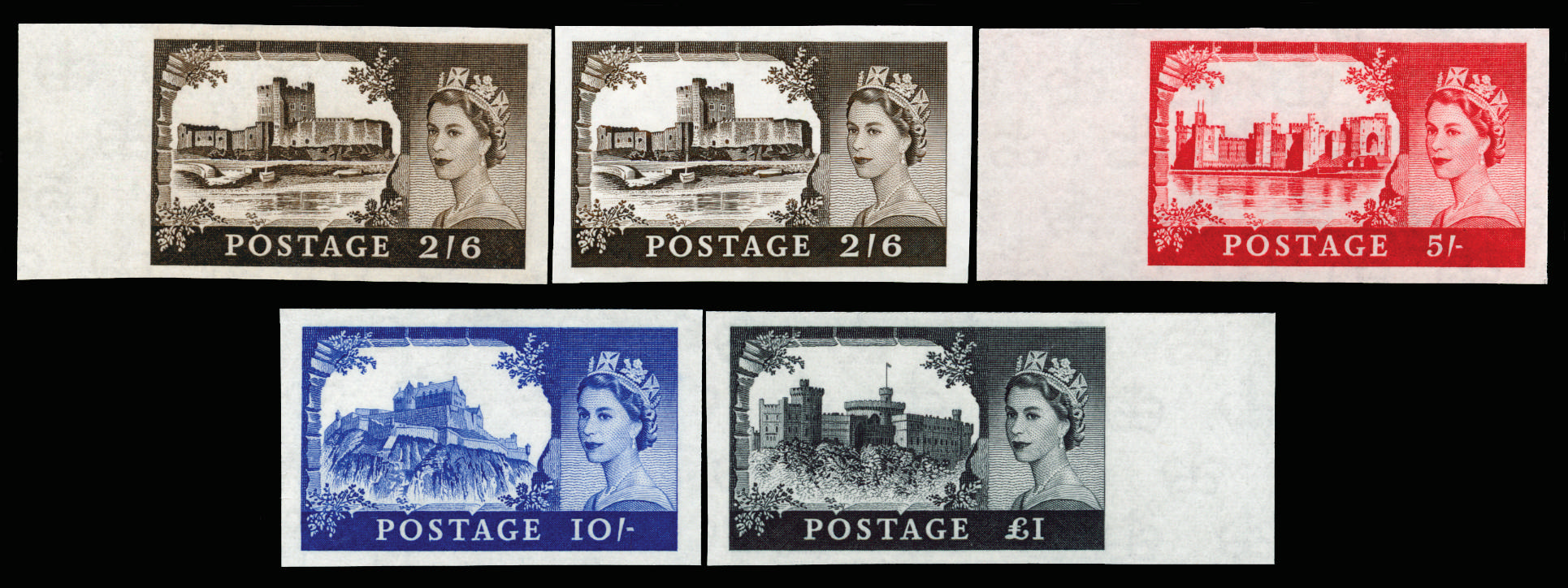 GB 1963-68 2s6d-£1 "Castles" (1st Bradbury Wilkinson printing, Wmk. Crowns). Superb unmounted o.g … SG595/8a var