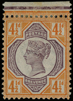 GB 1892 SG 206 4½d colour trial