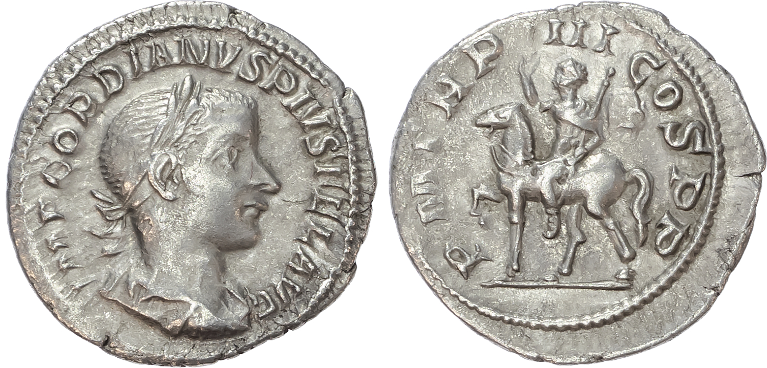 Gordian III (AD 238-244) AR Denarius, Rome, AD 240, 2.27g. 