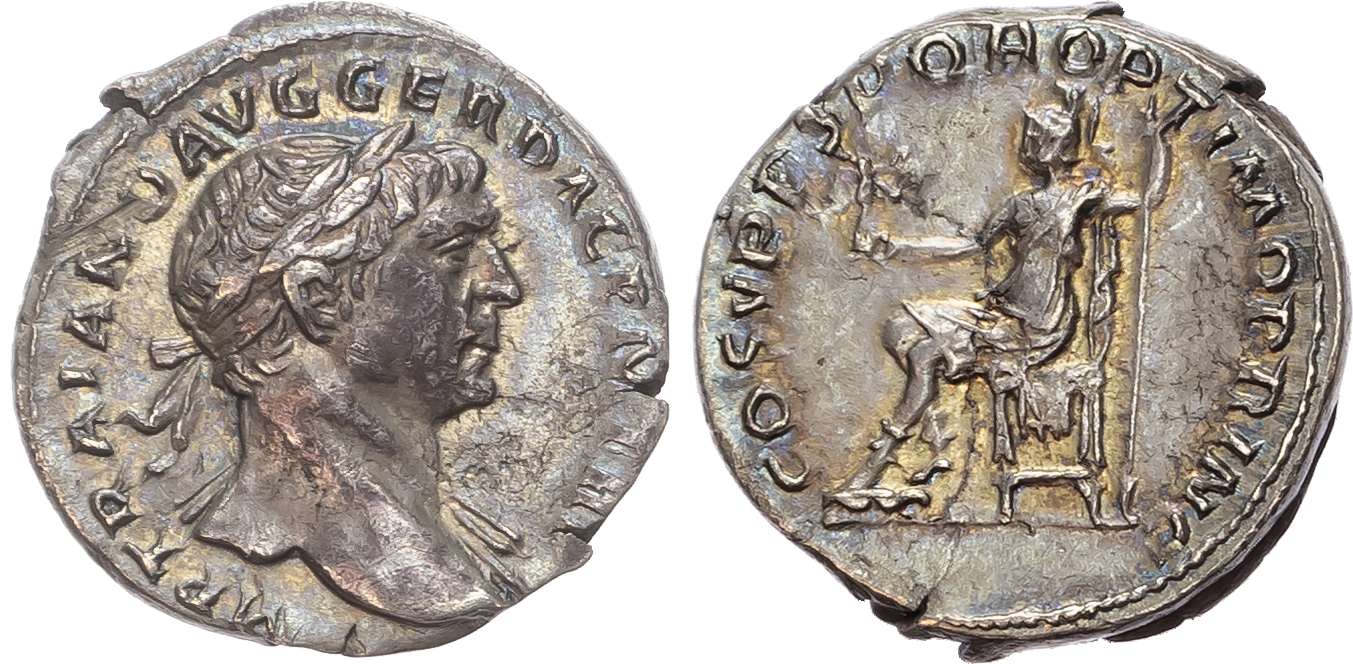 Trajan (AD 98-117) AR Denarius, Rome, AD 108, 3.07g. 