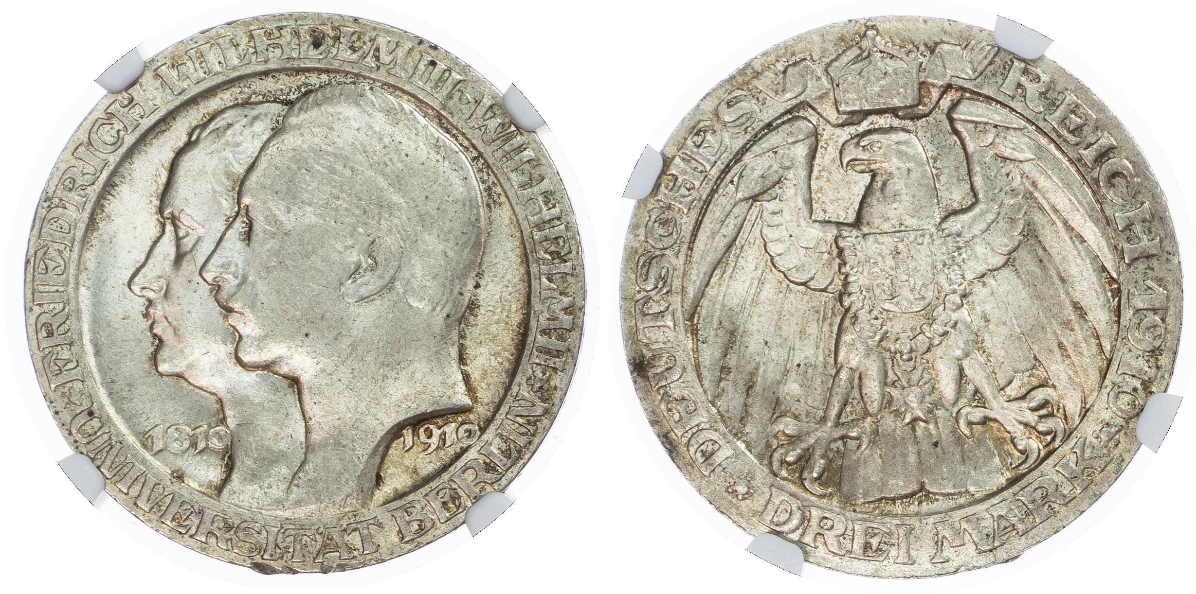 Germany, States, Prussia. Berlin University AR 3 Marks. 1910A. 