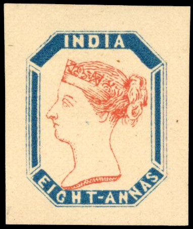 † India 1890(?) ‘Thuillier’ essay, 8a pale blue and orange-brown