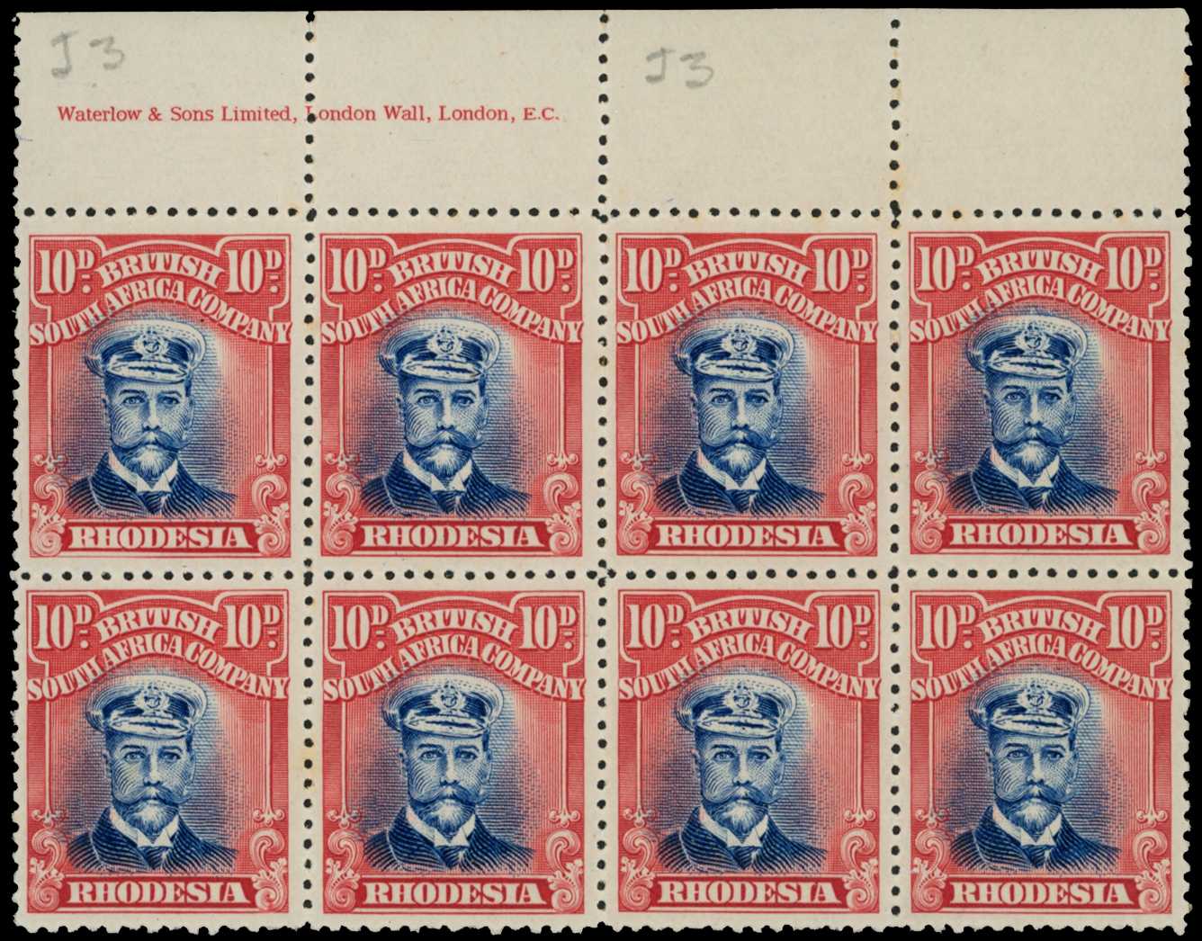 1918-21 10d Head Die IIIB, perf 14, white...