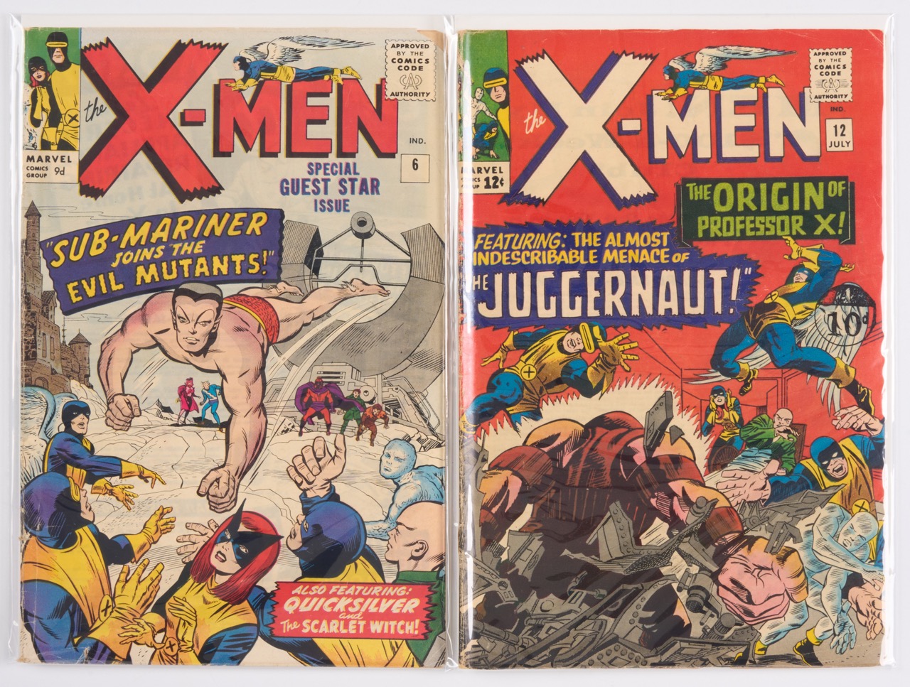 X-Men #6 & #12 1st Appearance of Jaggernaut (Marvel Comics, 1964-65)