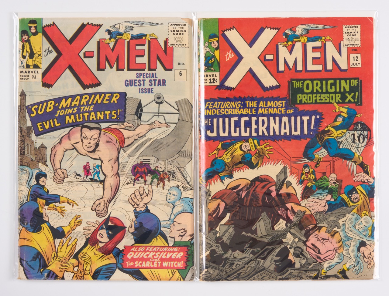 X-Men #6 & #12 1st Appearance of Jaggernaut (Marvel Comics, 1964-65)