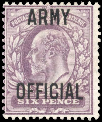 Great Britain Army Official: 1903 6d pale dull purple, SG O52