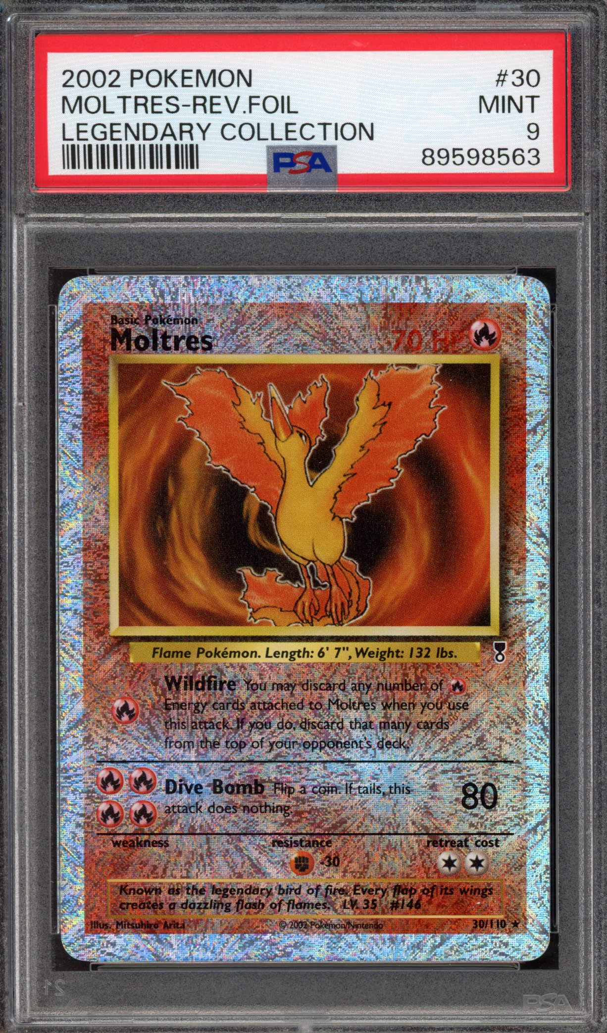 Pokémon TCG PSA 9 Moltres 30 Reverse Foil, Legendary Collection