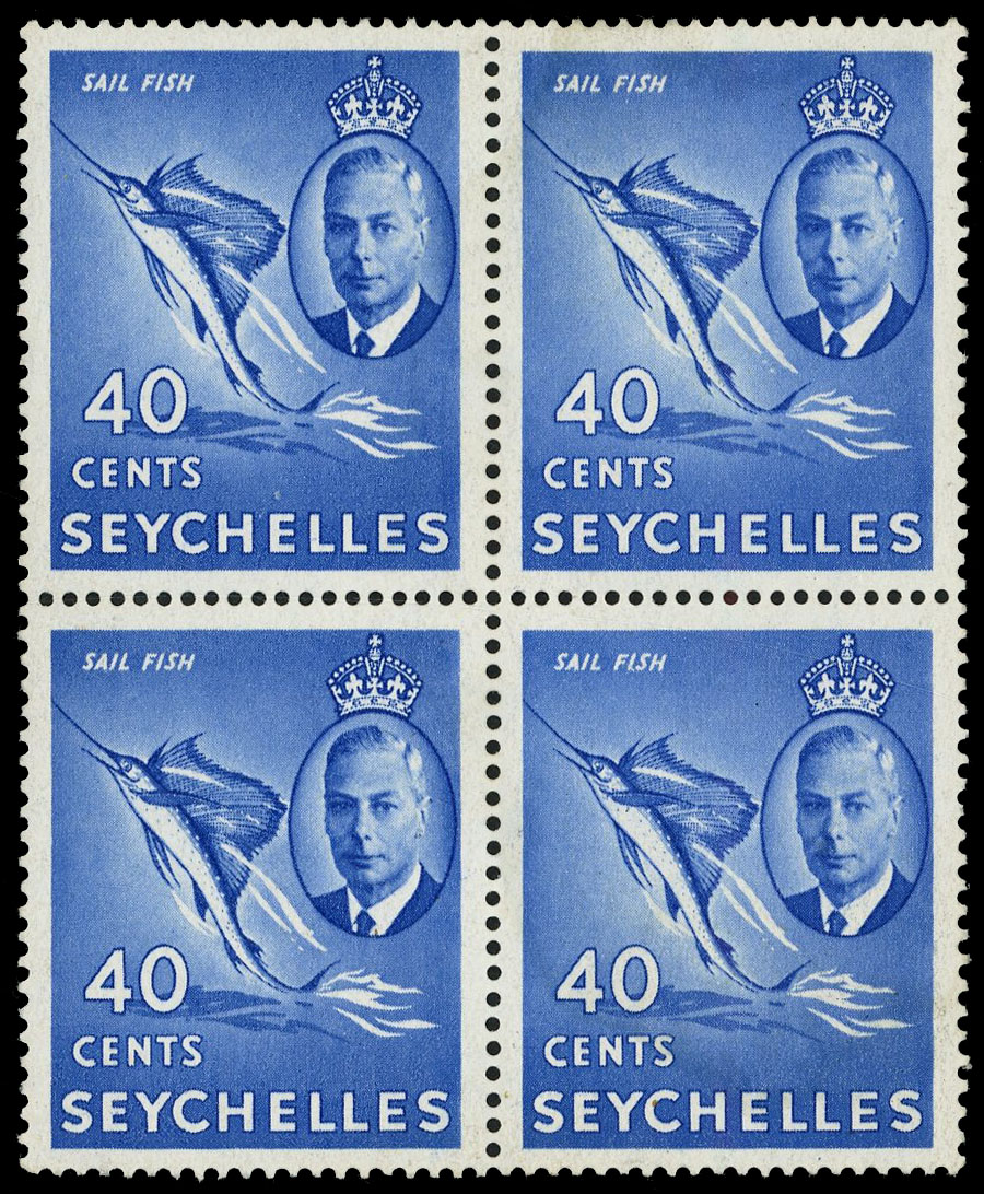 Seychelles SG 165b block mint