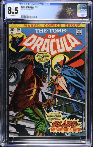 Tomb of Dracula #10 CGC 8.5 1st Appearance of Blade the Vampire Slayer (Marvel Comics, 1973) White Pages