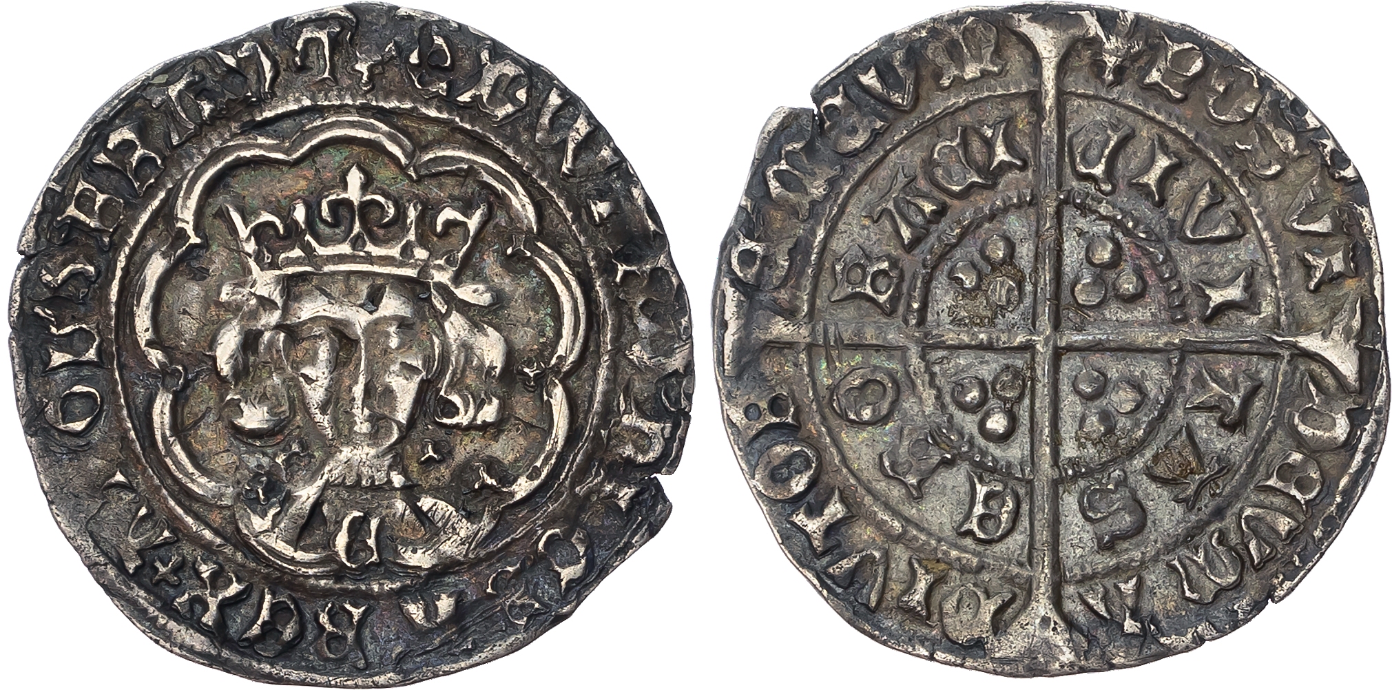 Edward IV (1461-1483) Groat, light coinage, York mint, mintmark lis (1461-64). Crowned facing bust, E on breast, trefoil…