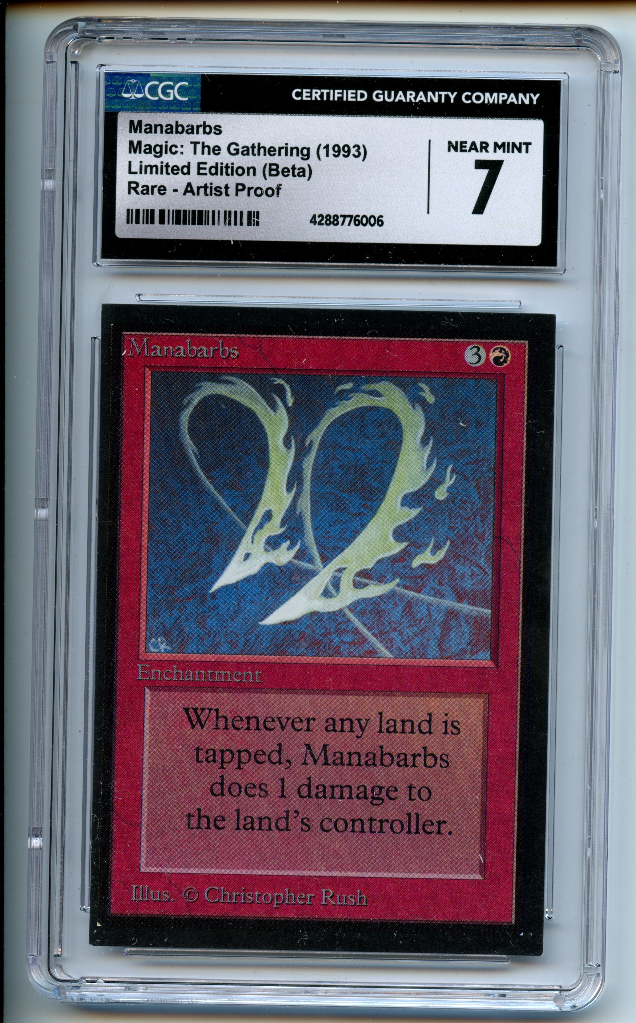 Magic: The Gathering - Manabarbs Artist Proof - Limited Edition Beta - CGC 7