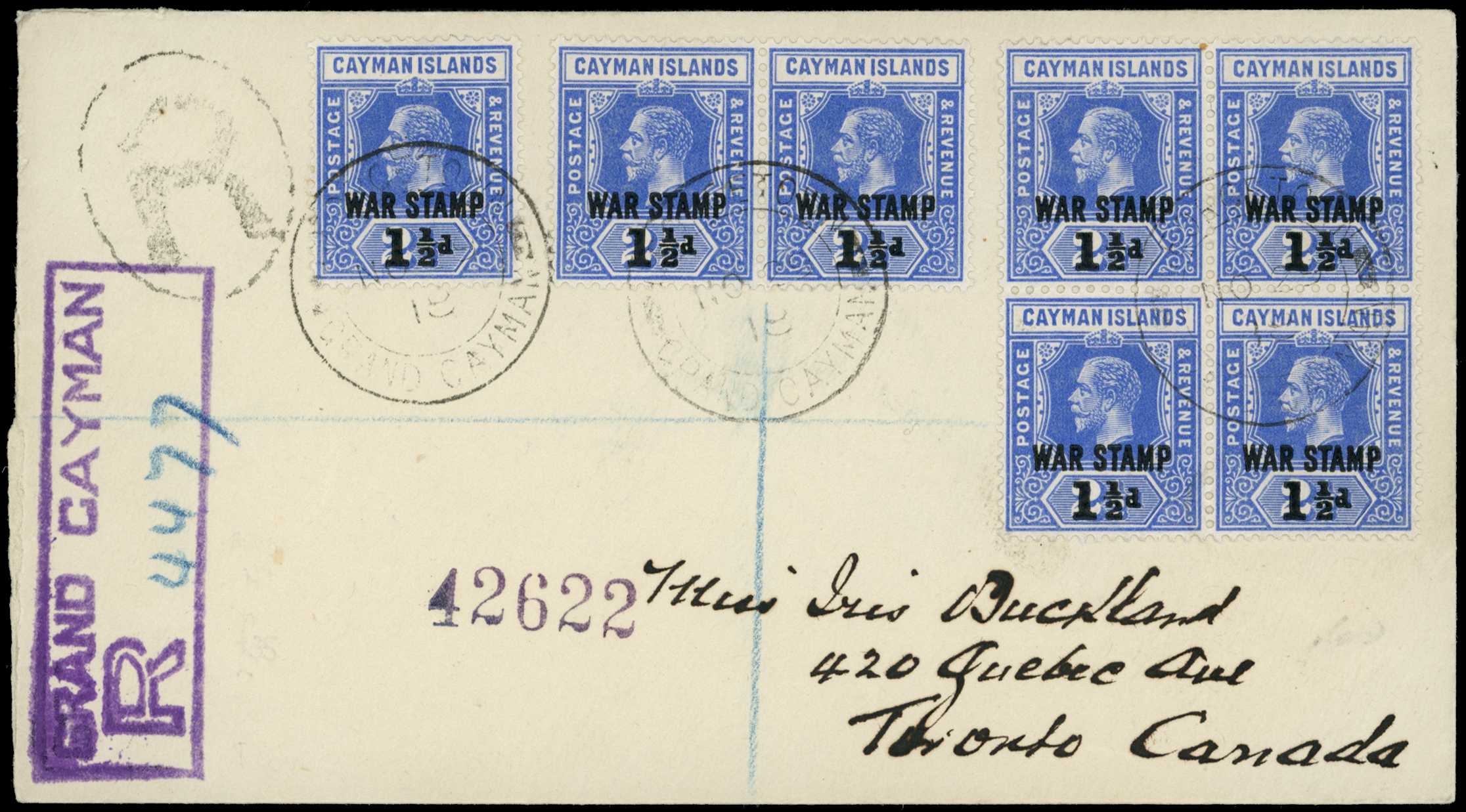 1917-32 Type 17 "WAR STAMP 1½ d" surcharges on...