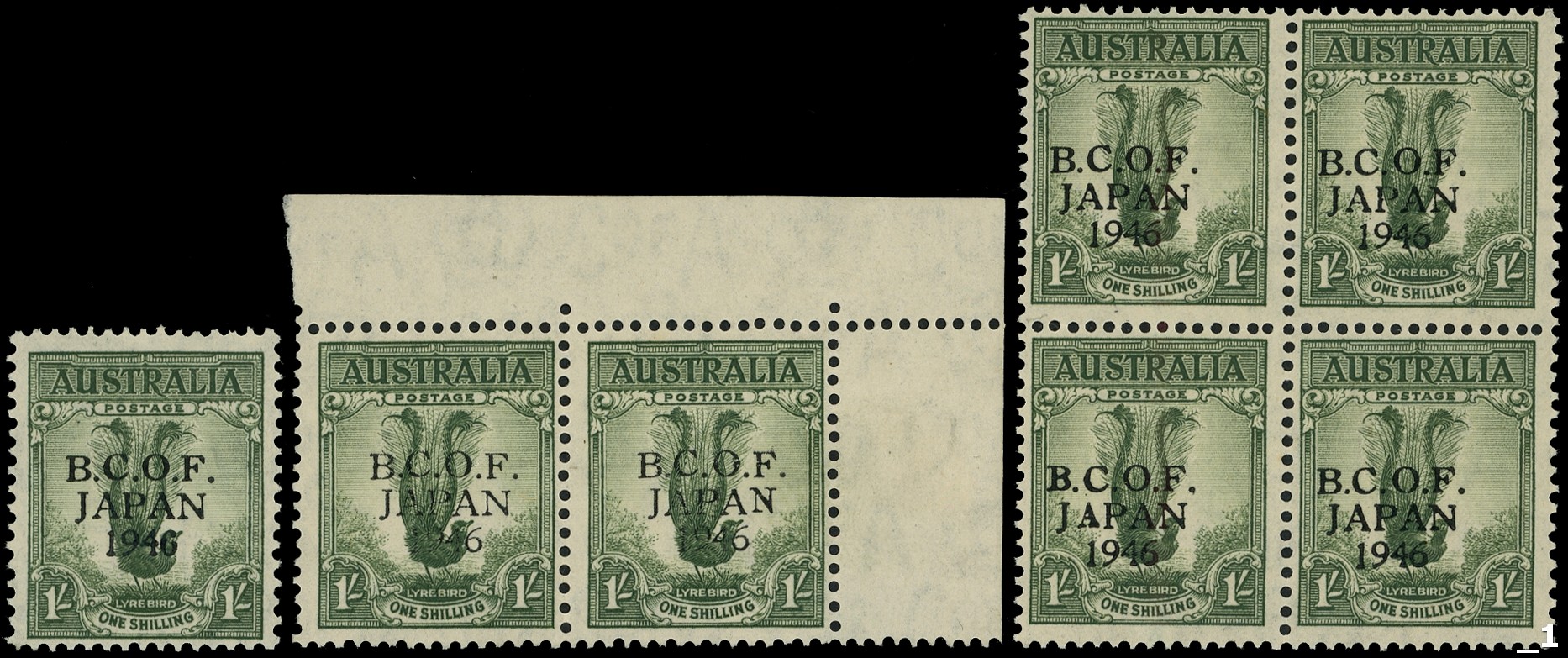Australia BCOF 1/- varieties...