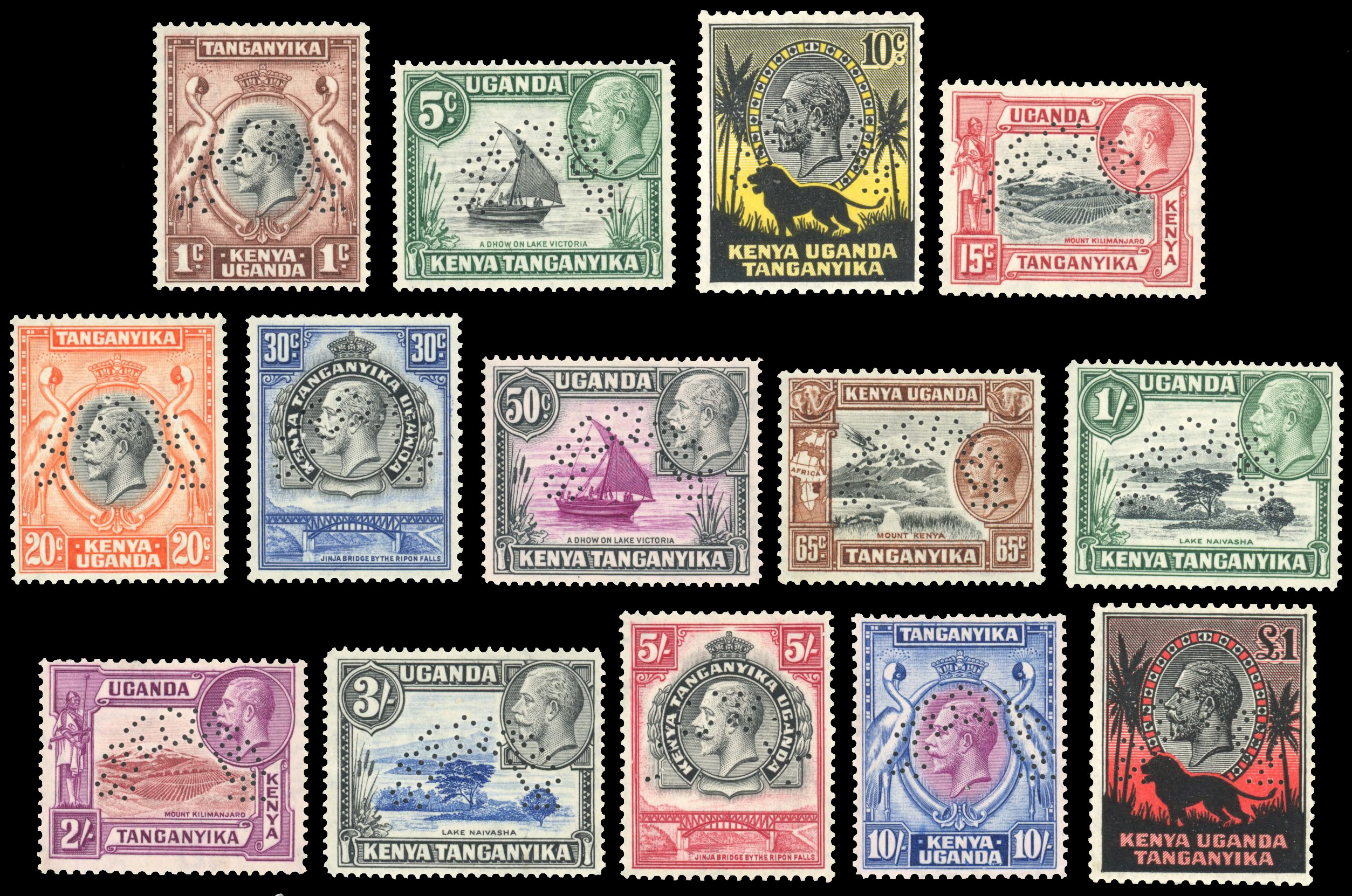 KUT SG 110-123 1935 Specimen set